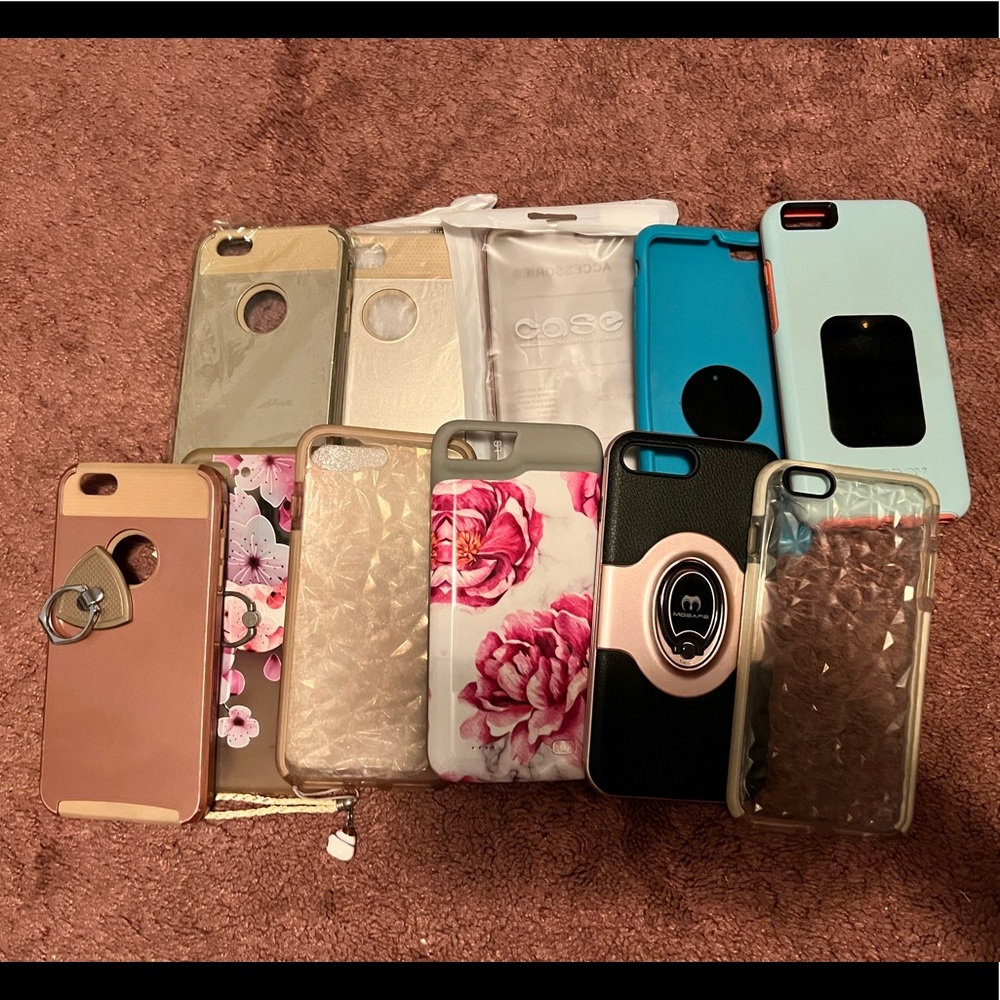 🐚 11 iPhone 7 Plus Phone Cases- Some new & with battery pack!!